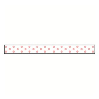 Pink and White Polka Dot Grosgrain Ribbon 9mm x 5m