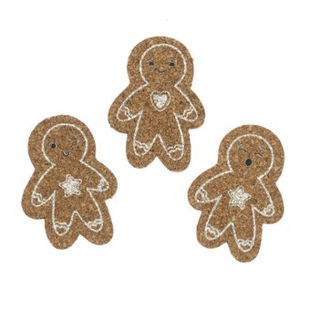 Gingerbread Cork Stickers 3 Pack