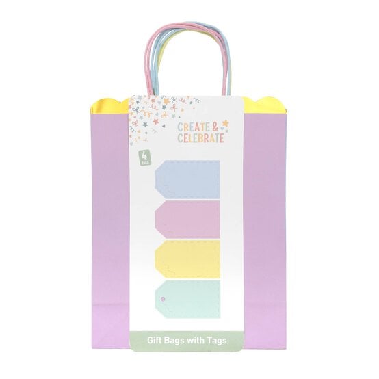 Pastel Gift Bag with Gold Scalloped Edge 4 Pack image number 3