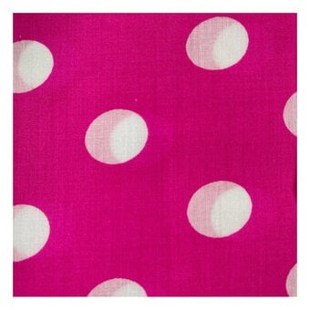 Pink and White Spot Polycotton Fabric by the Metre