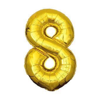 Extra Large Gold Foil Number 8 Balloon