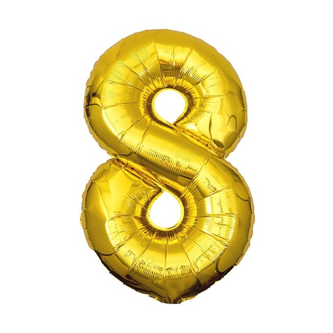 Extra Large Gold Foil Number 8 Balloon image number 1