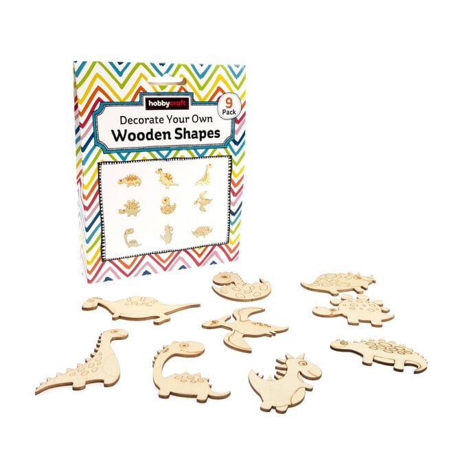 Decorate Your Own Dinosaur Wooden Shapes 9 Pack image number 1
