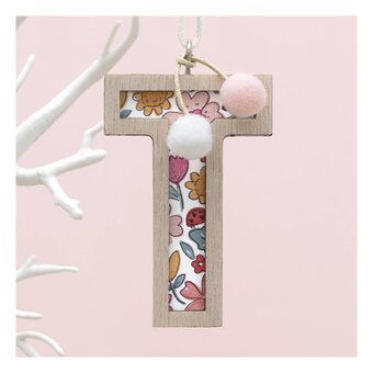 Hanging Wooden Letter T 7.5cm