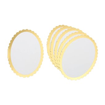Gold Foil Oval Cards 5 x 7 Inches 6 Pack
