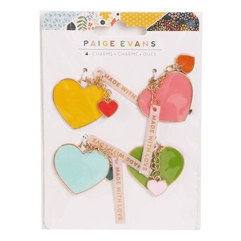 Paige Evans Bungalow Lane Resin Heart Charms 4 Pack