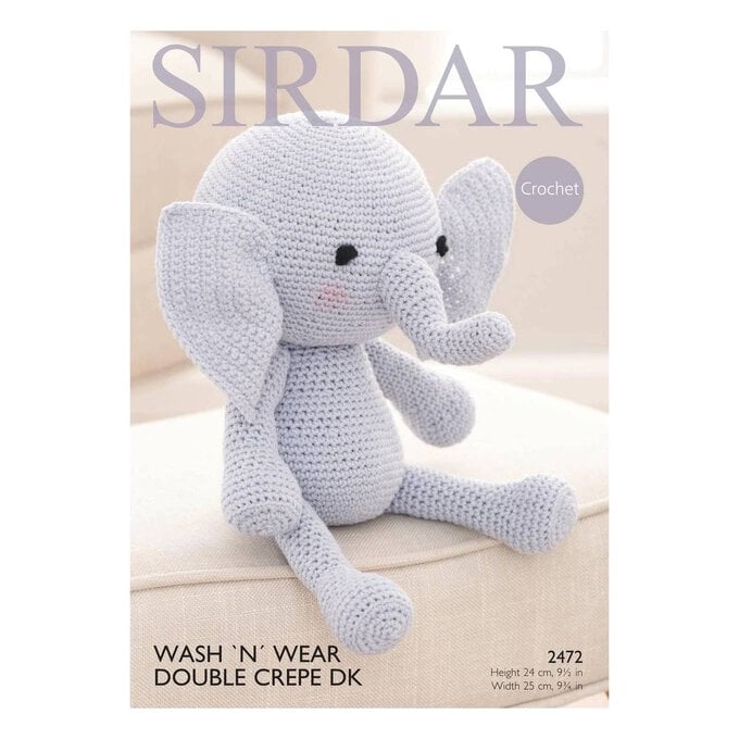 Sirdar Wash 'n' Wear Double Crepe Elephant Toy Digital Pattern 2472 image number 1