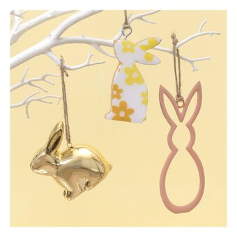 Hanging Gold Bunny Decoration 6cm