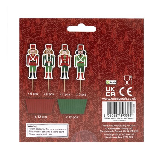 Nutcracker Christmas Cupcake Topper and Case 24 Pack image number 4
