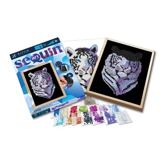 Kitfix Snow Tiger Sequin Art Blue Premium Kit