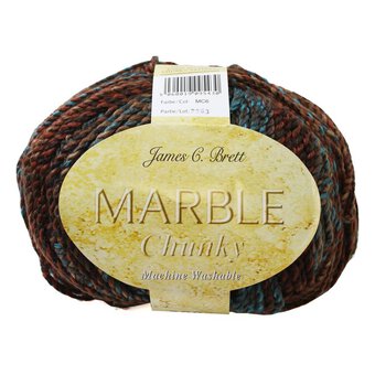 James C Brett Rust Blue Marble Chunky Yarn 200g