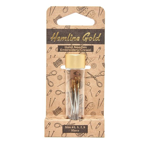 Hemline Gold Embroidery Needles 10 Pack image number 2