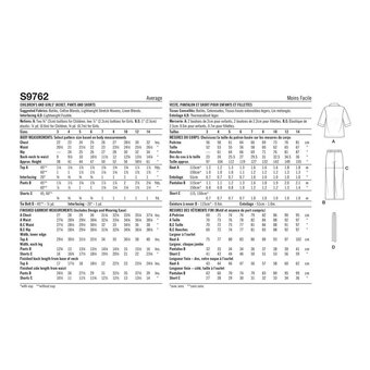 Simplicity Children's Jacket, Trousers and Shirts  Sewing Pattern S9762 (HH 3-6)