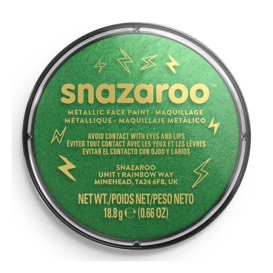 Snazaroo Electric Green Metallic Face Paint image number 3