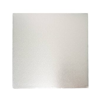 Silver Square Double Thick Card Cake Board 16 Inches