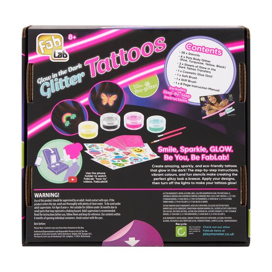 FabLab Glow in the Dark Glitter Tattoos image number 5