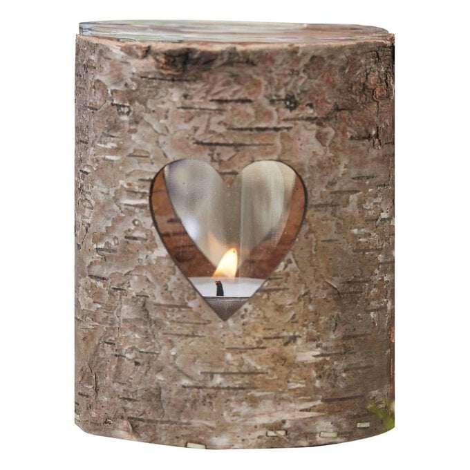 Ginger Ray Wooden Heart Tea Light Holder 9cm image number 1