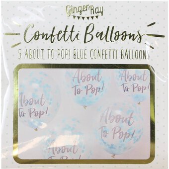 Ginger Ray Oh Baby Blue Confetti Balloons 5 Pack image number 3