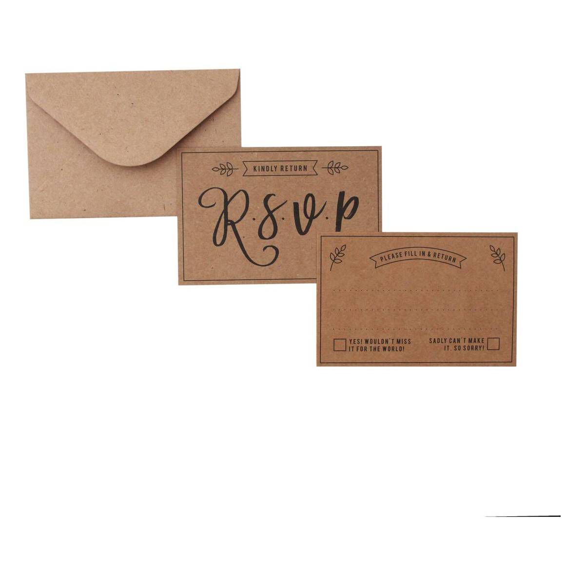 10 50 OR 100 RSVP CARDS AND ENVELOPES 