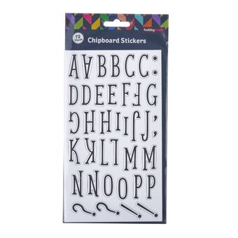 Black Handwriting Alphabet Chipboard Stickers 72 Pieces image number 3
