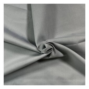 Silver Polycotton Fabric by the Metre