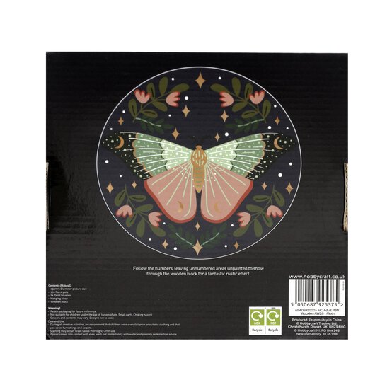 Moth Paint by Numbers on Wood  image number 4