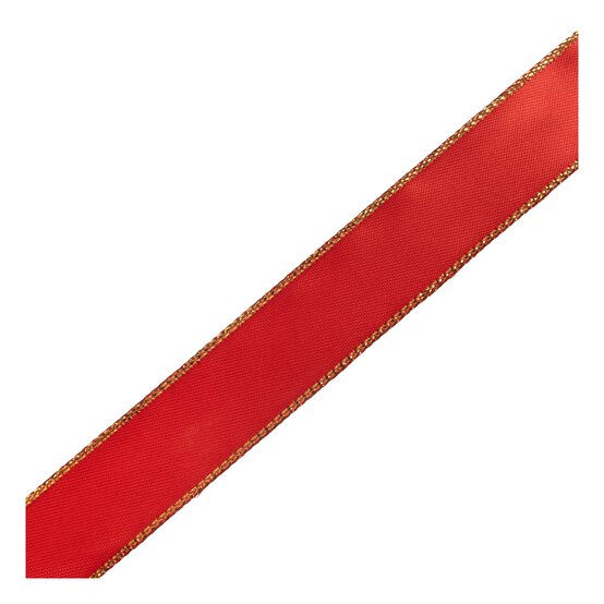 Red and Gold Satin Ribbon 18mm x 3m image number 4