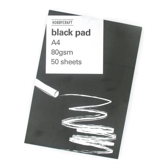 Black Paper Pad A4 50 Sheets image number 1