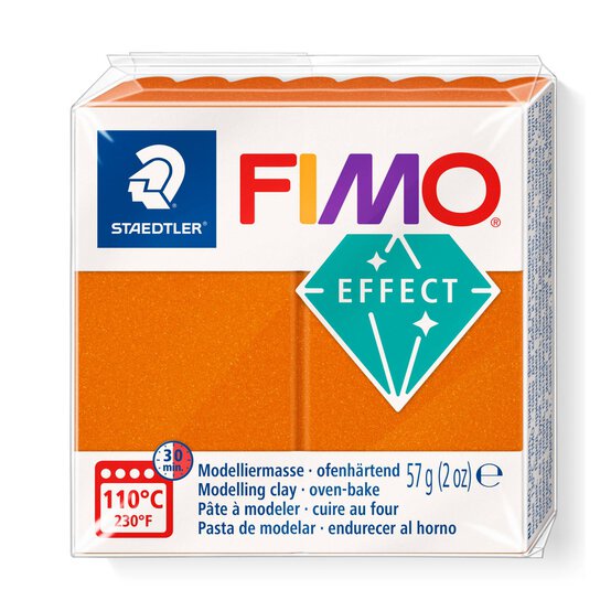 Fimo Effect Metallic Orange Modelling Clay 57g image number 1