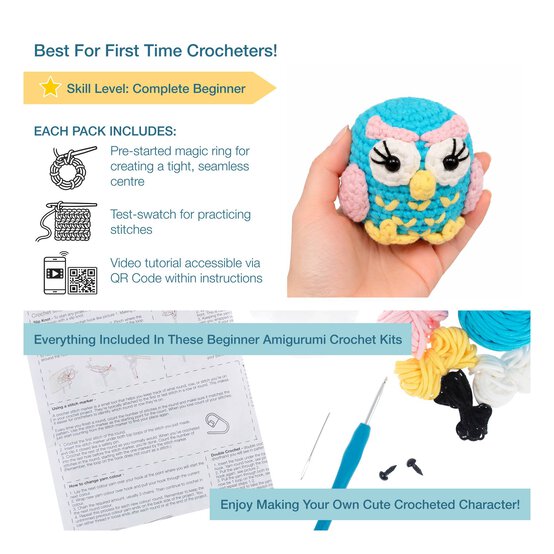 Trimits Beginner&rsquo;s Amigurumi Crochet Owl Kit image number 4