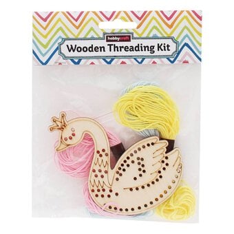 Swan With Crown Wooden Threading Kit