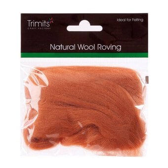 Trimits Beige Natural Wool Roving 10g