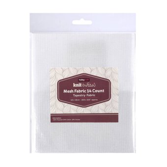 White 14 Count Tapestry Mesh Fabric 48cm x 48cm