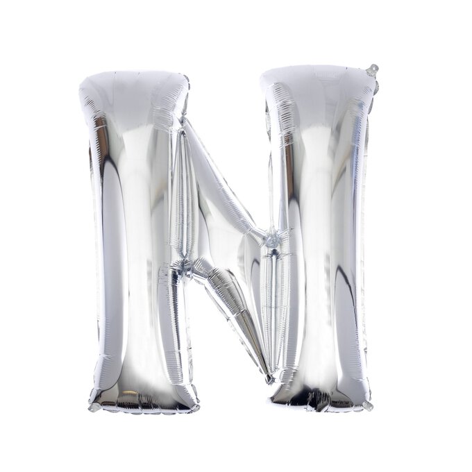 Extra Large Silver Foil Letter N Balloon image number 1
