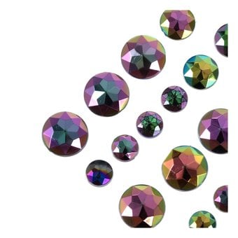 Iridescent Black Adhesive Gems 60 Pack image number 2