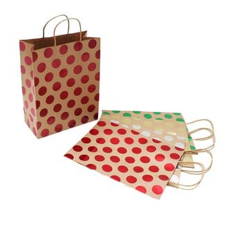 Large Spotted Gift Bags 5 Pack
