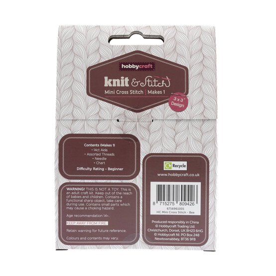 Bees Mini Cross Stitch Kit image number 5