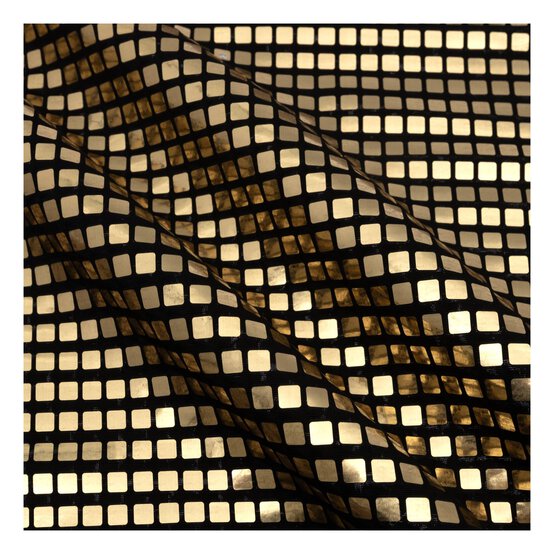 Gold Square Sequin Polyester Fabric by the Metre image number 1