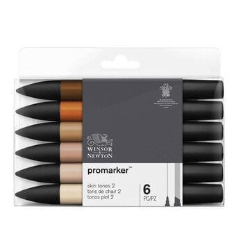 Winsor & Newton Skin Tone Promarkers Set 2 6 Pack image number 2