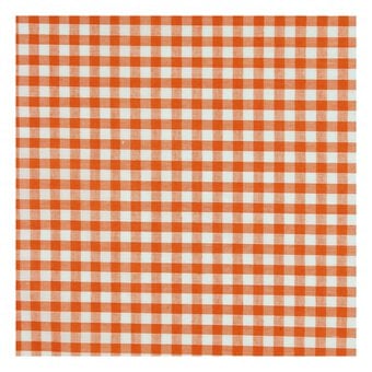 Orange 1/4 Gingham Fabric by the Metre image number 2