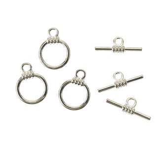 Silver Plated Toggle Clasp 13mm 3 Pack