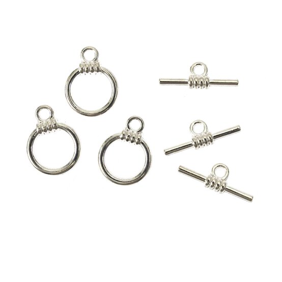Silver Plated Toggle Clasp 13mm 3 Pack image number 1
