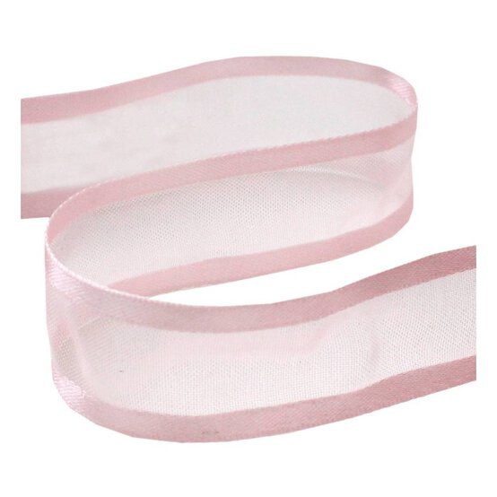 Baby Pink Organza Satin-Edged Ribbon 20mm x 4m image number 1