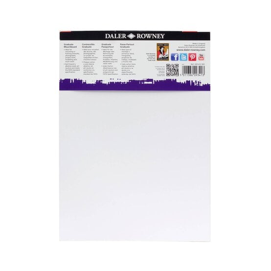 Daler-Rowney Graduate Ice White Cream Core Mountboard A4 12 Pack image number 3