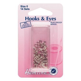 Hemline Size 0 Hook and Eyes 14 Pack