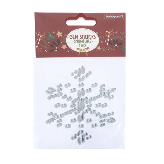 Silver Snowflake Gem Stickers 2 Pack image number 4