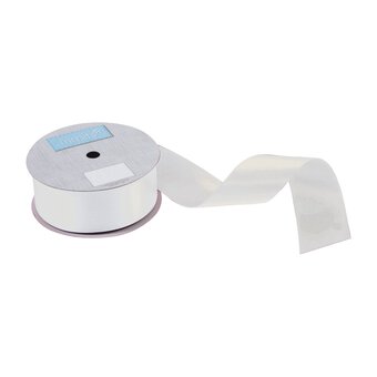 Trimits White Double-Faced Satin Ribbon by the Metre 36mm