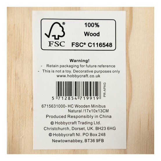 Wooden Campervan 17cm image number 5