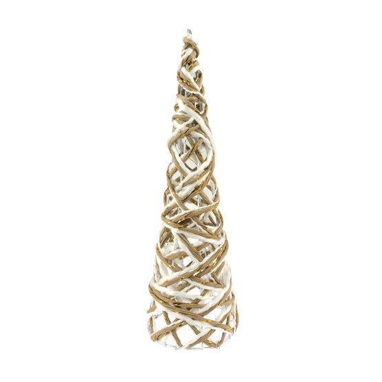 White and Gold Rattan Wire Tree 40cm image number 2