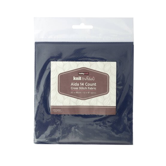 Navy Blue 14 Count Aida Fabric 30cm x 46cm image number 1